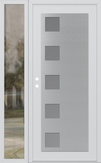 Diamond C5 48" x 80" white/white frosted Glass Panel stainless steel RHI with Sidelite clear Glass