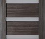 Modern Interior DOOR SLAB LEORA VETRO GRAY OAK 18" X 80" X 1 9/16" FROSTED GLASS
