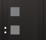Modern Steel Front Door Diamond C5 36" x 96" black/white frosted Glass Panel black RHI with Transom mirrored Glass