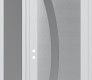 Modern Steel Front Door Diamond C4 48" x 96" white/white frosted Glass Panel stainless steel RHI with Sidelite and Transom frosted Glass