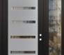 Modern Steel Front Door Diamond C7 50" x 96" black/black clear Glass Panel stainless steel LHI with Sidelite and Transom clear Glass