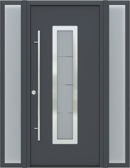 MODERN FRONT STEEL DOOR ARGOS ANTRACIT/WHITE 61 1/16" X 81 11/16" RHI + SIDELITE LEFT/RIGHT