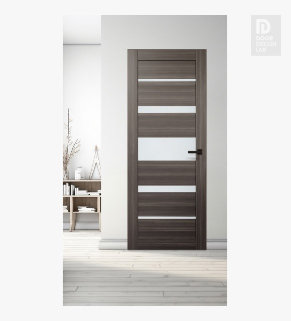 Kina Vetro Gray Oak Modern Interior Frameless Door by Belldinni