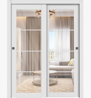 Palladio 4 Lite Clear Vetro Bianco Noble Bypass doors