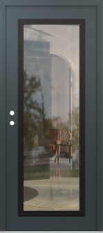 Diamond C1 36" x 80" anthracite/anthracite clear Glass Panel black RHI