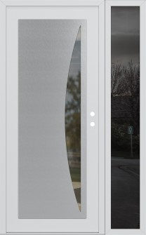 Diamond C13 48" x 80" white/white clear Glass Panel stainless steel LHI with Sidelite mirrored Glass
