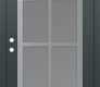 Modern Steel Front Door Diamond C16 36" x 80" anthracite/anthracite frosted Glass Panel stainless steel RHI