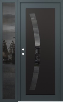 Diamond C4 52" x 80" anthracite/anthracite mirrored Glass Panel black RHI with Sidelite mirrored Glass