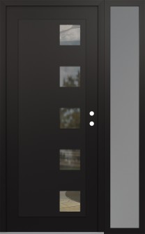 Diamond C5 52" x 80" black/black clear Glass Panel black LHI with Sidelite frosted Glass