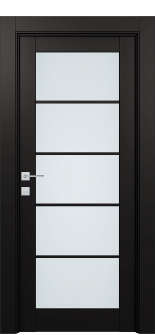 Avon 5 Lite Vetro Black Matte Single Doors