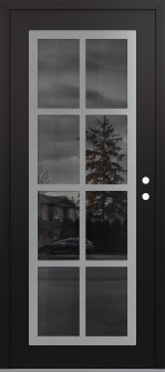 Diamond C16 36" x 80" black/black mirrored Glass Panel stainless steel LHI