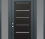 Modern Steel Front Door Diamond C11 68" x 96" anthracite/anthracite frosted Glass Panel black RHI with 2 Sidelites and Transom frosted Glass