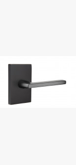 EMTEK HELIOS LEVER WITH MODERN RECTANGULAR ROSETTE PRIVACY LH FLAT BLACK (US19) 5212