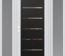 Modern Steel Front Door Diamond C11 64" x 80" white/white clear Glass Panel black RHI with 2 Sidelites frosted Glass