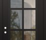 Modern Steel Front Door Diamond C16 36" x 96" black/black clear Glass Panel black RHI with Transom frosted Glass