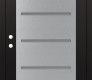 Modern Steel Front Door Diamond C11 36" x 80" black/white frosted Glass Panel stainless steel RHI