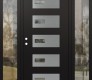Modern Steel Front Door Diamond D7 68" x 80" black/black clear Glass Panel stainless steel RHI with 2 Sidelites clear Glass