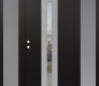 DIAMOND A2 60" X 80" BLACK/BLACK CLEAR GLASS PANEL STAINLESS STEEL LHI WITH 2 SIDELITES FROSTED GLASS