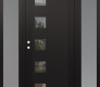 Modern Steel Front Door Diamond C5 60" x 80" black/black clear Glass Panel black RHI with 2 Sidelites frosted Glass