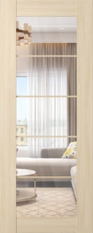 DOOR SLAB AVON 5 LITE CLEAR VETRO LOIRE ASH 30" X 96" X 1 3/4" TEMPERED CLEAR GLASS