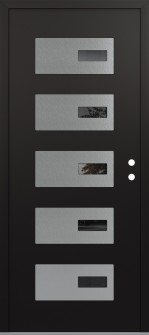 Diamond D7 36" x 80" black/black mirrored Glass Panel stainless steel LHI