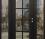 Modern Steel Front Door Diamond C16 60" x 80" black/black clear Glass Panel black LHI with 2 Sidelites clear Glass