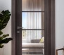 Palladio 4 Lite Clear Vetro Gray Oak Modern Interior Frameless Door by Belldinni