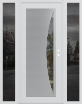 Diamond C13 60" x 80" white/white clear Glass Panel stainless steel LHI with 2 Sidelites mirrored Glass
