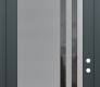 Modern Steel Front Door Diamond C6 36" x 96" anthracite/anthracite mirrored Glass Panel stainless steel LHI with Transom frosted Glass