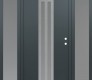 Modern Steel Front Door DIAMOND A8 68" X 80" ANTHRACITE/ANTHRACITE FROSTED GLASS PANEL STAINLESS STEEL LHI WITH 2 SIDELITES FROSTED GLASS