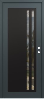 Diamond C6 36" x 80" anthracite/anthracite clear Glass Panel black LHI