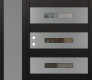 Modern Steel Front Door Diamond D9 50" x 80" black/black clear Glass Panel stainless steel RHI with Sidelite frosted Glass