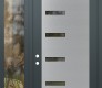 Modern Steel Front Door Diamond C8 50" x 96" anthracite/anthracite clear Glass Panel stainless steel RHI with Sidelite and Transom clear Glass
