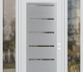 Modern Steel Front Door Diamond C11 68" x 96" white/white clear Glass Panel stainless steel LHI with 2 Sidelites and Transom clear Glass