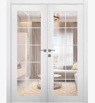 Smart Pro 10 Lite Clear Vetro Polar White Double doors