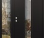 Modern Steel Front Door DIAMOND A11 52" X 80" BLACK/BLACK CLEAR GLASS PANEL BLACK RHI WITH SIDELITE CLEAR GLASS