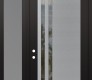 Modern Steel Front Door Diamond C6 50" x 96" black/black clear Glass Panel stainless steel RHI with Sidelite and Transom frosted Glass
