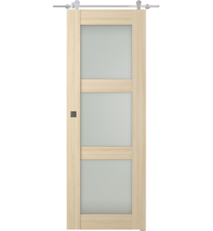 Avon 3 Lite Vetro Loire Ash Barn doors