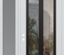 Modern Steel Front Door Diamond C14 52" x 96" white/white clear Glass Panel black RHI with Sidelite and Transom frosted Glass