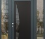 Modern Steel Front Door Diamond C13 60" x 96" anthracite/anthracite mirrored Glass Panel black RHI with 2 Sidelites and Transom clear Glass