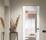 Smart Pro H3g Clear Vetro Polar White Modern Interior Frameless Door by Belldinni