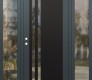 Modern Steel Front Door Diamond C6 64" x 80" anthracite/anthracite clear Glass Panel black RHI with 2 Sidelites clear Glass