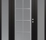 Modern Steel Front Door Diamond C16 60" x 80" black/white frosted Glass Panel stainless steel LHI with 2 Sidelites frosted Glass