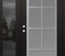 Modern Steel Front Door Diamond C16 52" x 80" black/white frosted Glass Panel stainless steel RHI with Sidelite mirrored Glass