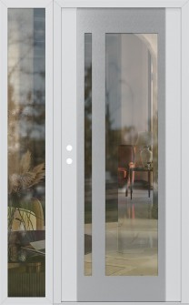 Diamond C15 50" x 80" white/white clear Glass Panel stainless steel RHI with Sidelite clear Glass