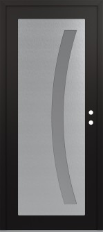 Diamond C4 36" x 80" black/white frosted Glass Panel stainless steel LHI