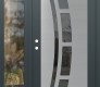 Modern Steel Front Door Diamond C12 52" x 80" anthracite/anthracite mirrored Glass Panel stainless steel RHI with Sidelite clear Glass