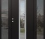 DIAMOND A1 64" X 80" BLACK/BLACK CLEAR GLASS PANEL STAINLESS STEEL LHI WITH 2 SIDELITES MIRRORED GLASS