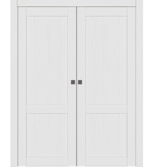 Shaker 2 Panel Bianco Noble Double pocket doors