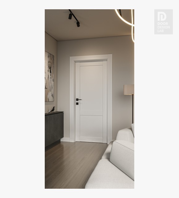 Shaker 2 Panel Snow White Modern Interior Door by Belldinni